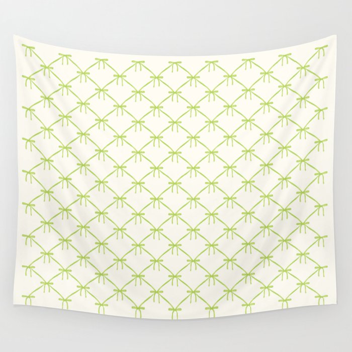 Bows & Ribbons Pattern V Green Wall Tapestry Gallery Image 4
