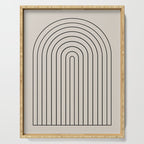 Minimal Arch LVII Vintage Creme and Black Modern Geometric Lines Serving Tray Gallery Image 1