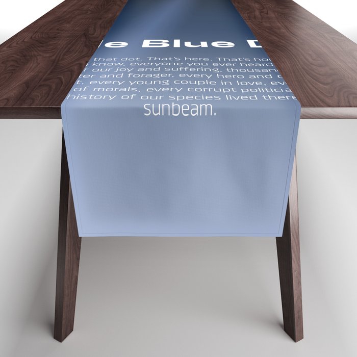 Pale Blue Dot poster, NASA Voyager 1 with Carl Sagan quote (vector art) Table Runner Gallery Image 1