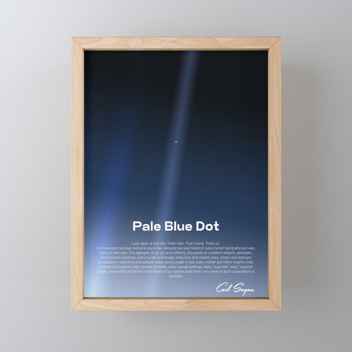 Pale Blue Dot poster, NASA Voyager 1 with Carl Sagan quote (vector art) Mini Art Print Gallery Image 1
