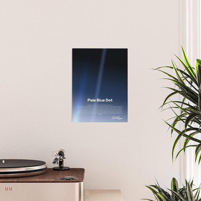Pale Blue Dot poster, NASA Voyager 1 with Carl Sagan quote (vector art) Poster Gallery Image 2