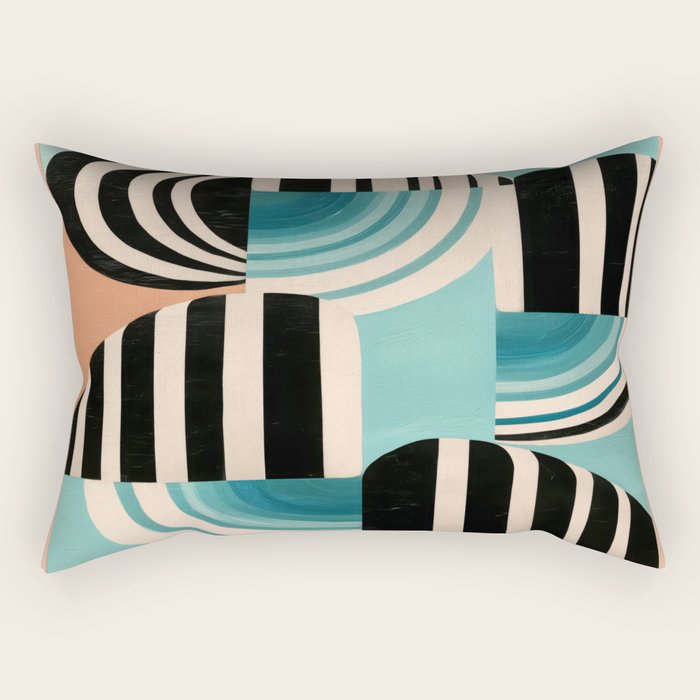 Retro Geometric Shapes 1 Rectangular Pillow Gallery Image 2