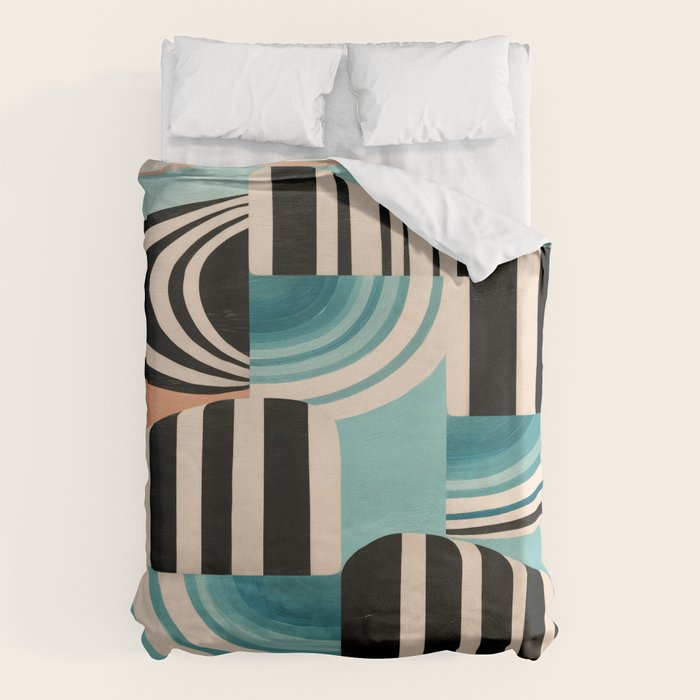 Retro Geometric Shapes 1 Duvet Cover Gallery Image 1