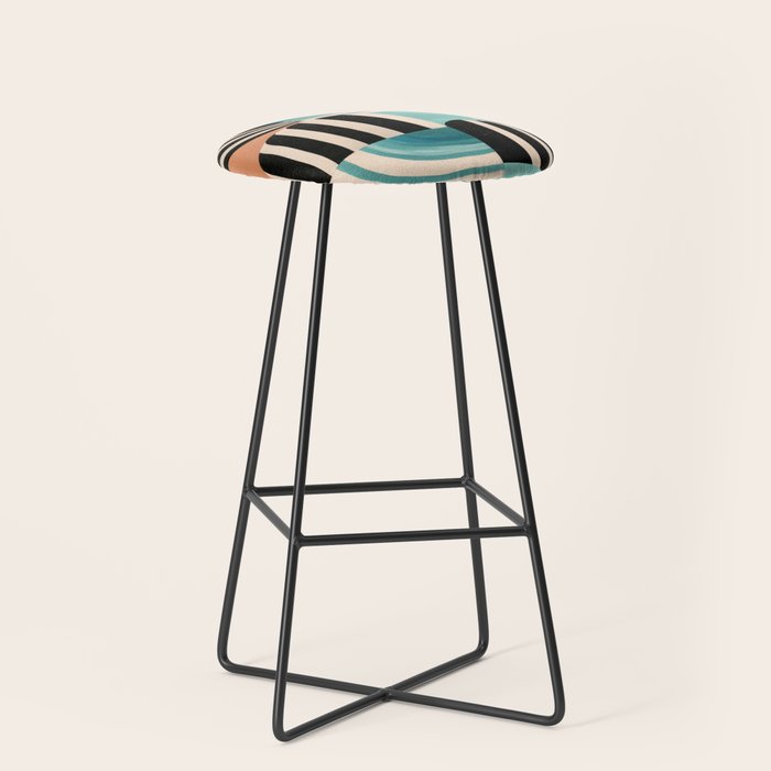 Retro Geometric Shapes 1 Stool Gallery Image 1