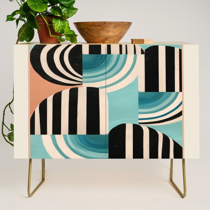 Retro Geometric Shapes 1 Credenza Gallery Image 1