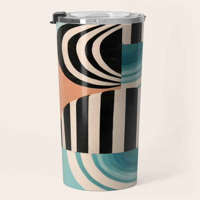Retro Geometric Shapes 1 Travel Mug Gallery Image 3