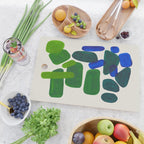 Minimalist Modern Mid Century Colorful Abstract Shapes Phthalo Blue Lime Green Gradient Overlapping Cutting Board Gallery Image 2