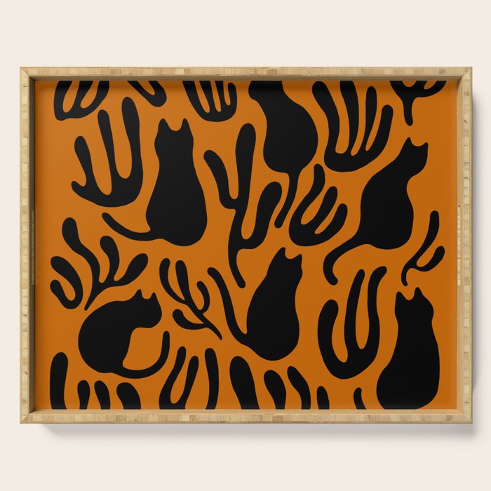Pattern Cat 02a Autumn Serving Tray Gallery Image 1