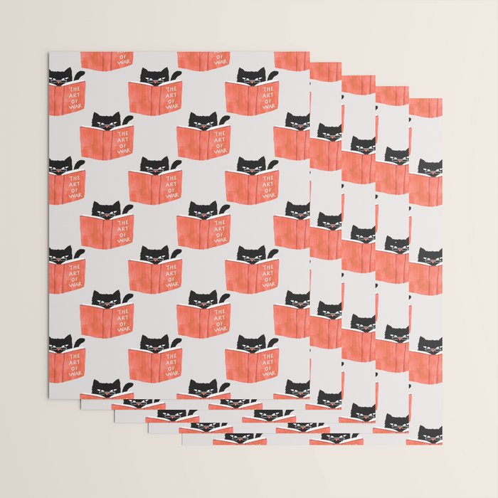 Cat reading book Wrapping Paper Gallery Image 3
