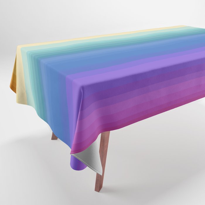 Classic Stripes XVI - Ombre Rainbow Tablecloth Gallery Image 1