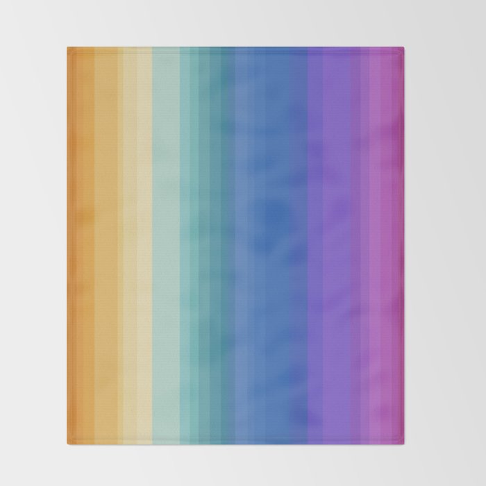 Classic Stripes XVI - Ombre Rainbow Throw Blanket Gallery Image 2