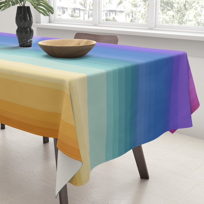 Classic Stripes XVI - Ombre Rainbow Tablecloth Gallery Image 3