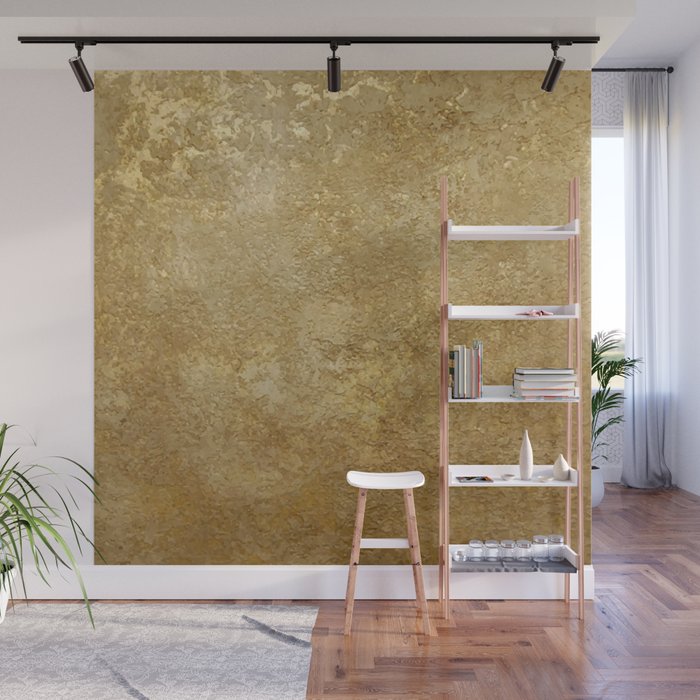 Gold Rush, Golden Shimmer Texture, Exotic Metallic Shine Graphic Design Wall Mural Gallery Image 1