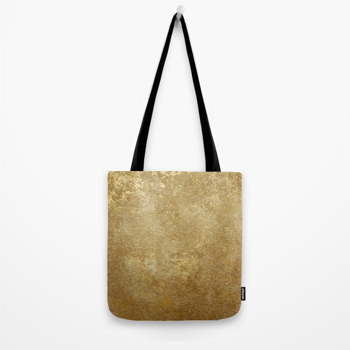 Gold Rush, Golden Shimmer Texture, Exotic Metallic Shine Graphic Design Tote Bag Gallery Image 2