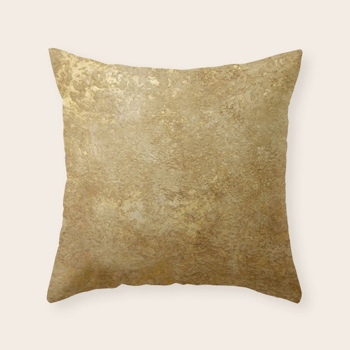 Gold Rush, Golden Shimmer Texture, Exotic Metallic Shine Graphic Design Throw Pillow Gallery Image 6