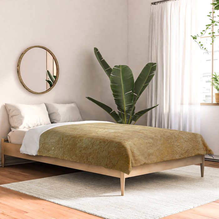 Gold Rush, Golden Shimmer Texture, Exotic Metallic Shine Graphic Design Comforter Gallery Image 2