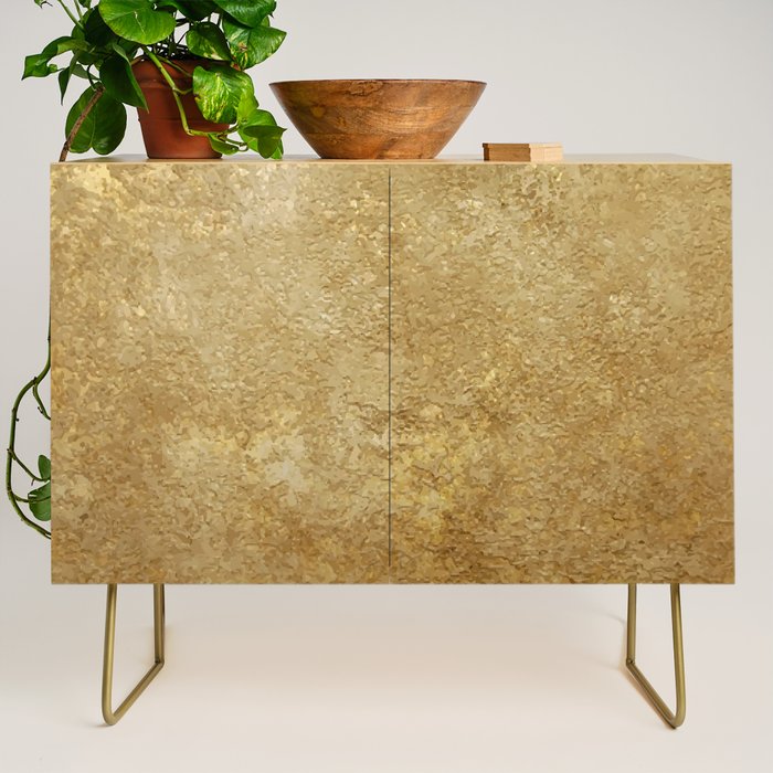Gold Rush, Golden Shimmer Texture, Exotic Metallic Shine Graphic Design Credenza Gallery Image 1