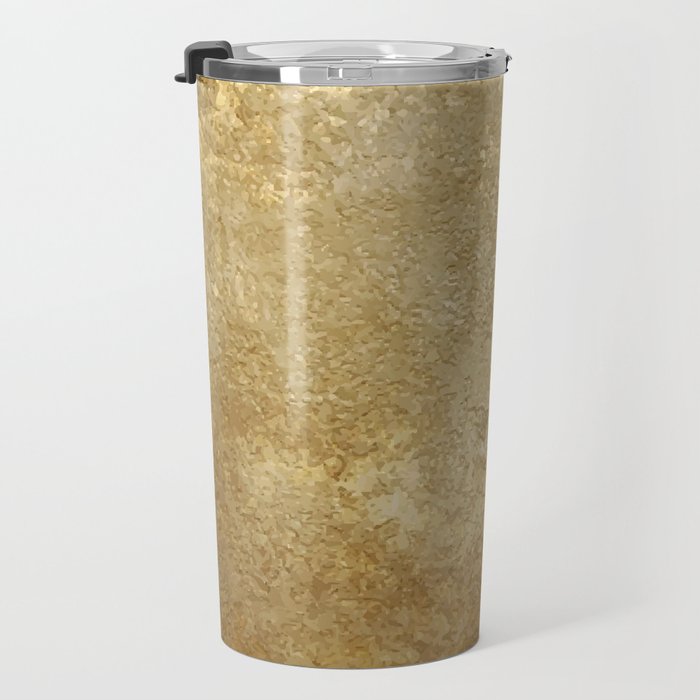 Gold Rush, Golden Shimmer Texture, Exotic Metallic Shine Graphic Design Travel Mug Gallery Image 3