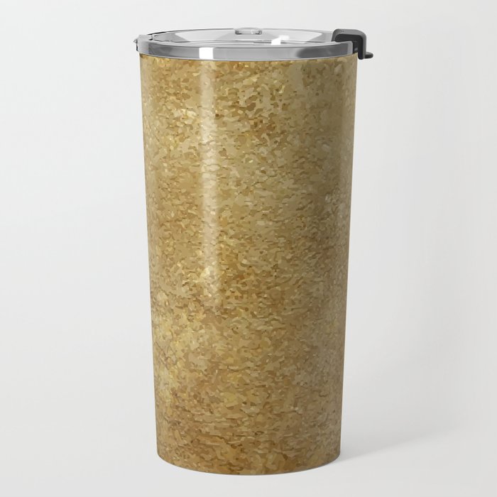 Gold Rush, Golden Shimmer Texture, Exotic Metallic Shine Graphic Design Travel Mug Gallery Image 2