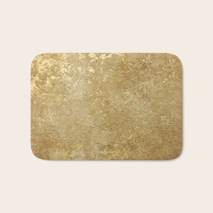 Gold Rush, Golden Shimmer Texture, Exotic Metallic Shine Graphic Design Bath Mat Gallery Image 1