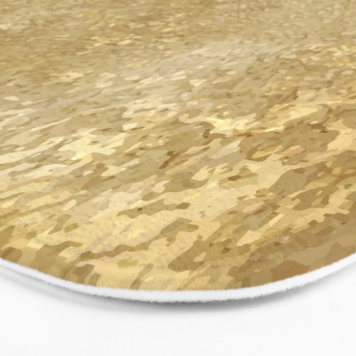 Gold Rush, Golden Shimmer Texture, Exotic Metallic Shine Graphic Design Bath Mat Gallery Image 3