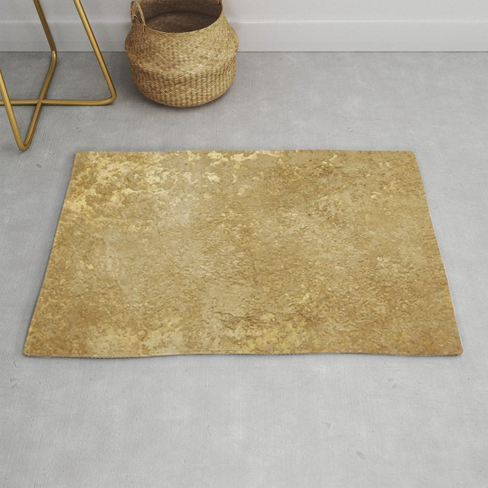 Gold Rush, Golden Shimmer Texture, Exotic Metallic Shine Graphic Design Rug Gallery Image 1