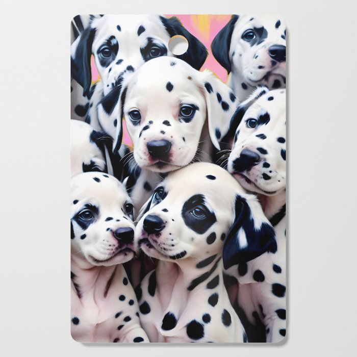 Dalmatian Love, Cute Puppies Dogs Pets, Animals Domestic Photography Siblings, Adorable Family Polka Dots Spotted  Cutting Board Gallery Image 1