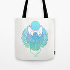 Egyptian Scarab - Turquoise OmbrÃ© Tote Bag Gallery Image 1
