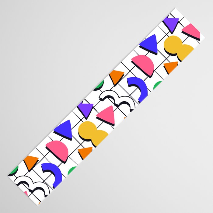 Colorful fun retro shape art pattern Table Runner Gallery Image 3