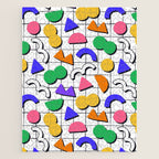 Colorful fun retro shape art pattern Jigsaw Puzzle Gallery Image 1