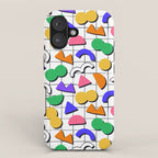 Colorful fun retro shape art pattern iPhone Case Gallery Image 1
