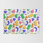 Colorful fun retro shape art pattern Rug Gallery Image 2