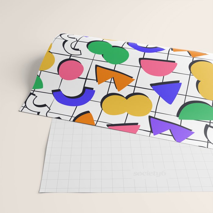 Colorful fun retro shape art pattern Wrapping Paper Gallery Image 2
