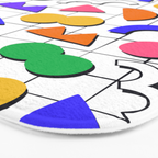 Colorful fun retro shape art pattern Bath Mat Gallery Image 3