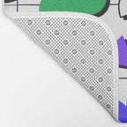 Colorful fun retro shape art pattern Bath Mat Gallery Image 2