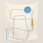 minimal geometric art Wall Tapestry Gallery Image 4