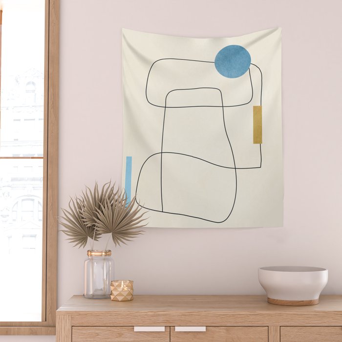 minimal geometric art Wall Tapestry Gallery Image 2