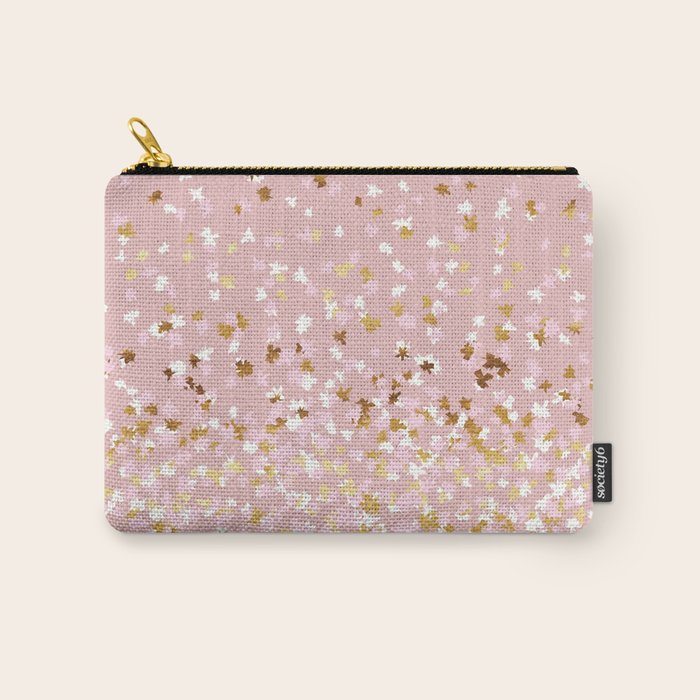 Floating Confetti - Pink Blush and Gold Carry All Pouch Gallery Image 1