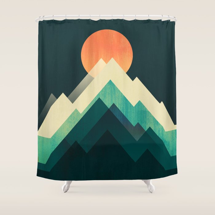 Ablaze on cold mountain Shower Curtain Gallery Image 1