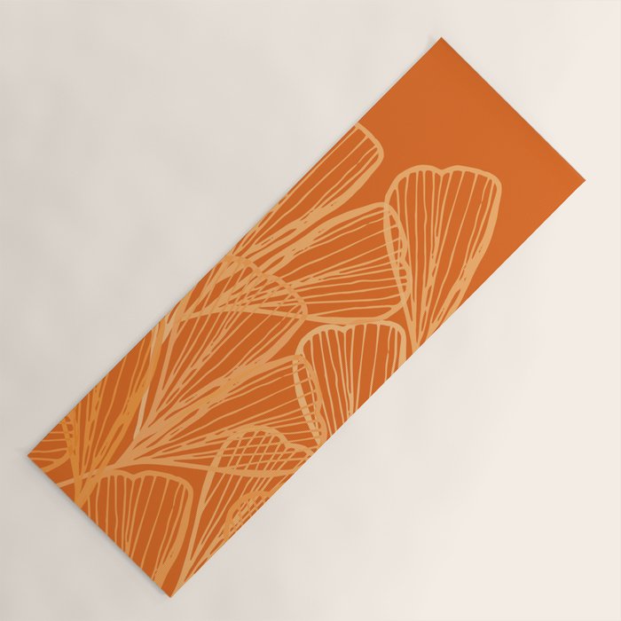 Modern Garden in Orange Yoga Mat Gallery Image 1