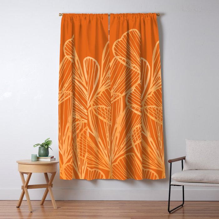 Modern Garden in Orange Window Curtain Gallery Image 5