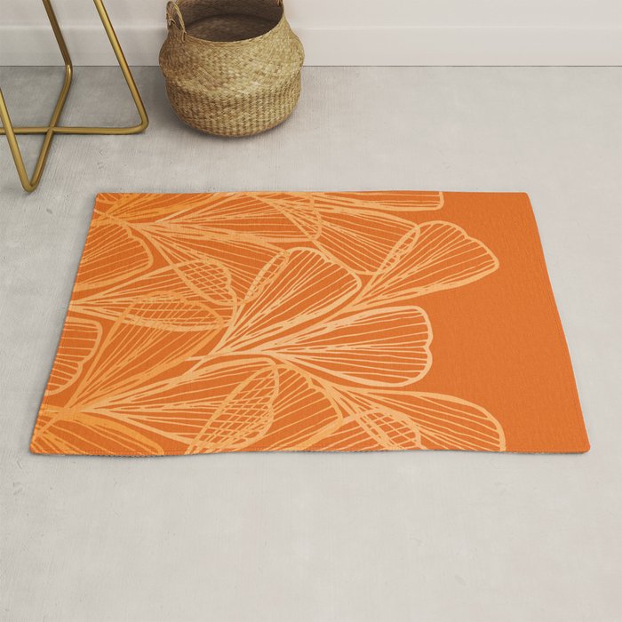 Modern Garden in Orange Rug Gallery Image 1