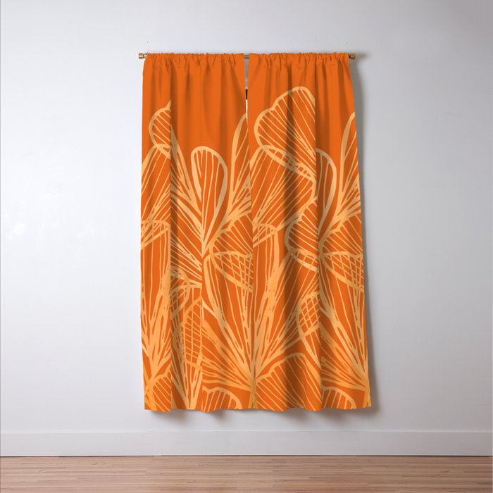 Modern Garden in Orange Window Curtain Gallery Image 3