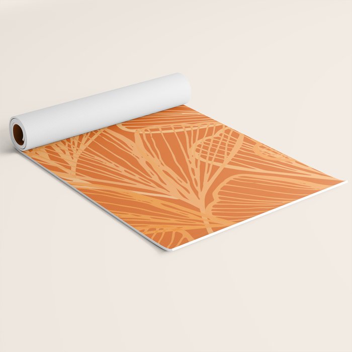 Modern Garden in Orange Yoga Mat Gallery Image 2