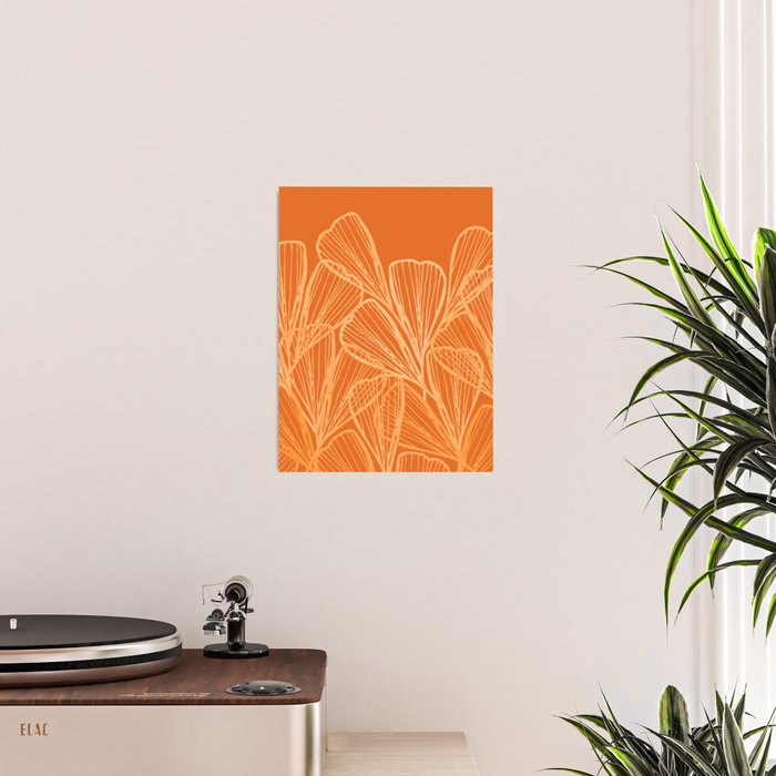 Modern Garden in Orange Poster Gallery Image 2