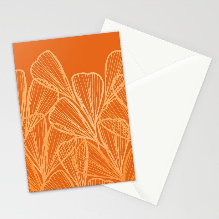 Modern Garden in Orange Stationery Card Gallery Image 2