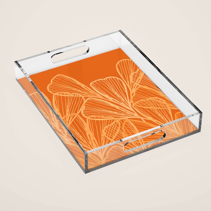 Modern Garden in Orange Acrylic Tray Gallery Image 1