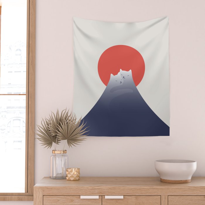 Cat Landscape 98 Wall Tapestry Gallery Image 2