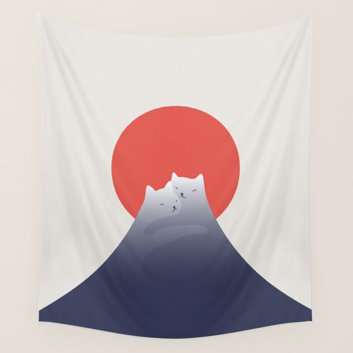 Cat Landscape 98 Wall Tapestry Gallery Image 4