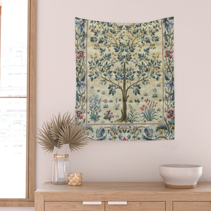 William Morris Woodland Tree of Life Wall Tapestry Gallery Image 2